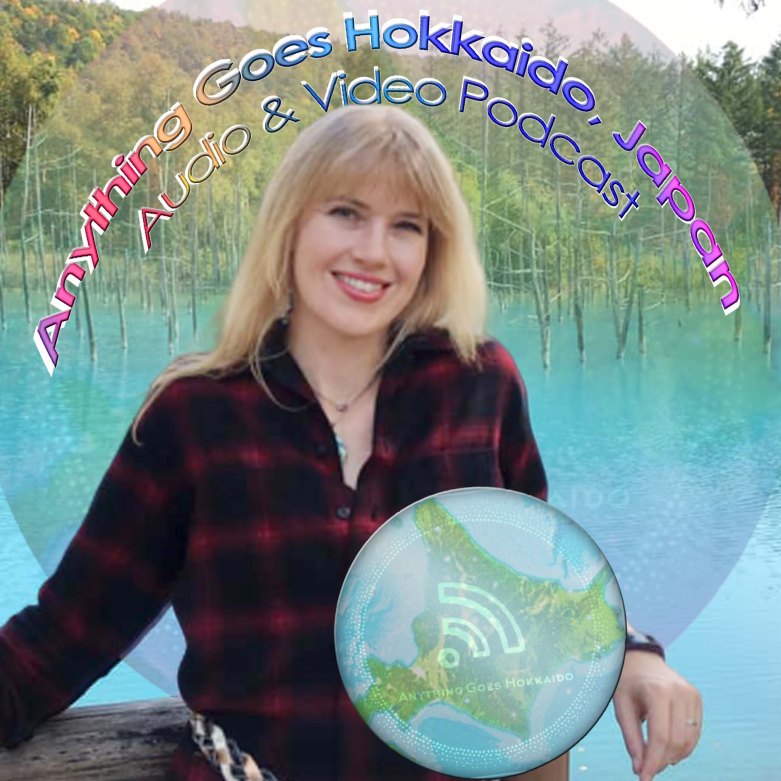 Delaina at Shiragane Blue Pond Bie while filming on location for Have Fun in Hokkaido